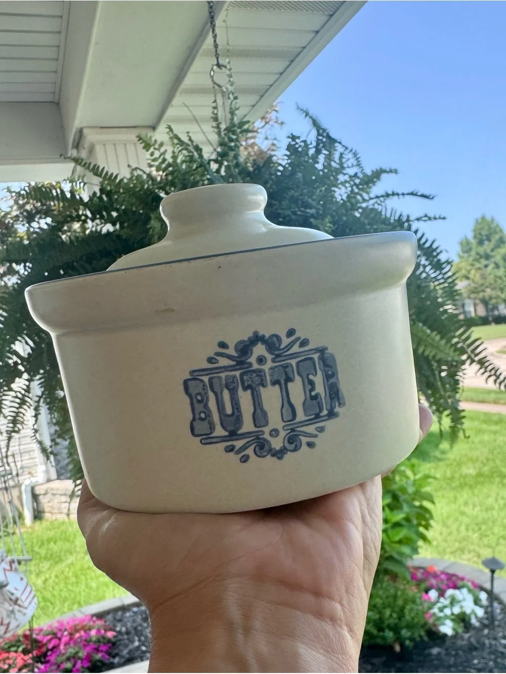 Vintage Pfalztgraff stoneware 'BUTTER' tub